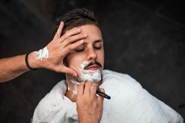 Shaving cream on men