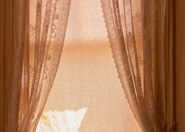 brown hanging curtain