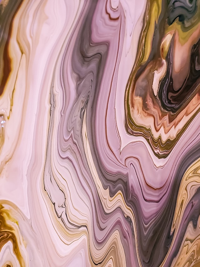 pink and purple pour painting