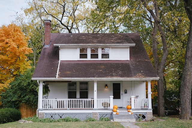 white and gray house