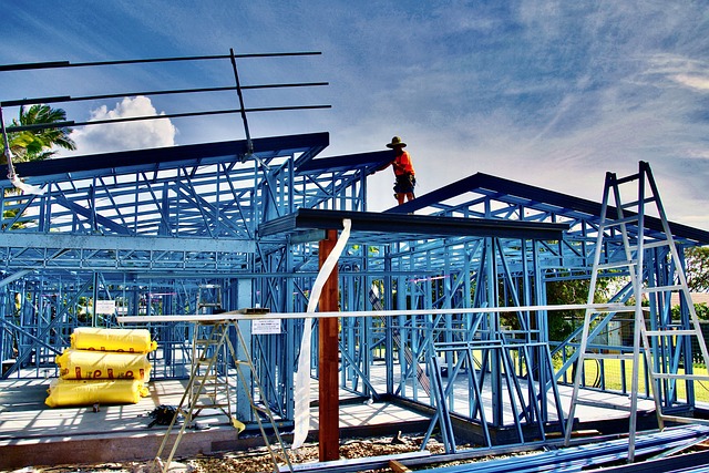 construction-framing-steel-house